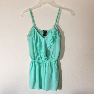 Wet Seal Mint Chiffon Ruffle Tank Top